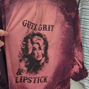 Dolly Parton Up Cycled Flannel Croft & Barrow XL